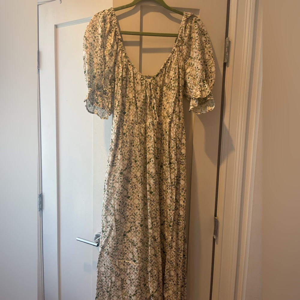 Hill House Gold Embellished Flutter Sleeve Sundress - Picture 2 of 3
